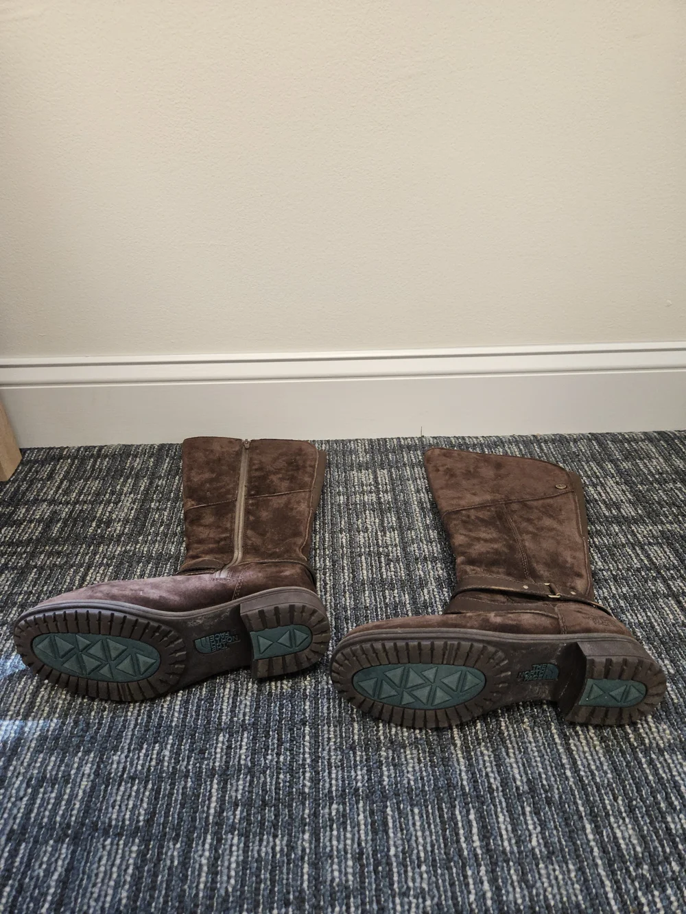 The North Face Brown Bridgeton Tall Leather Boots, Waterproof Primaloft, US 8.5